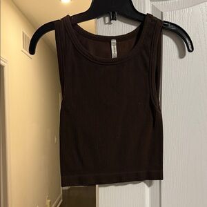 Sunday Best Dark Brown Ribbed Tank Top